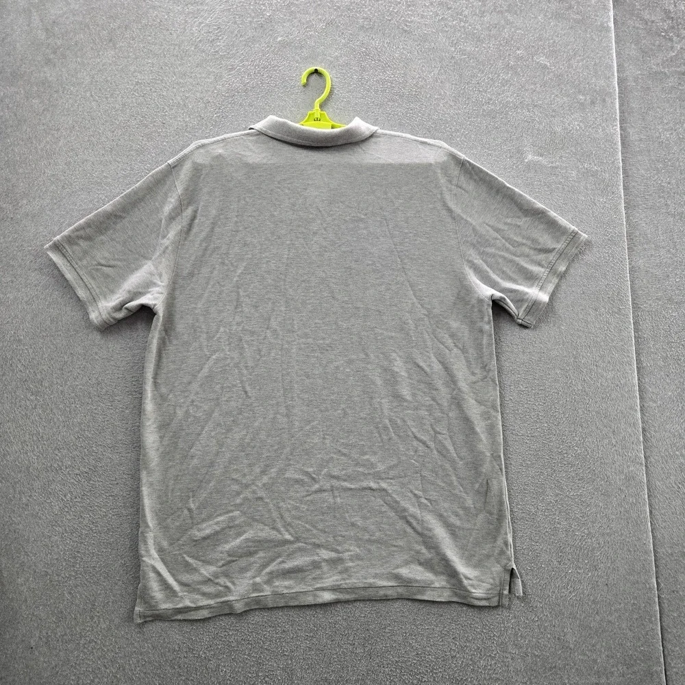 L.L. Bean Men Polo XXL TALL Gray Button Short Sleeve
